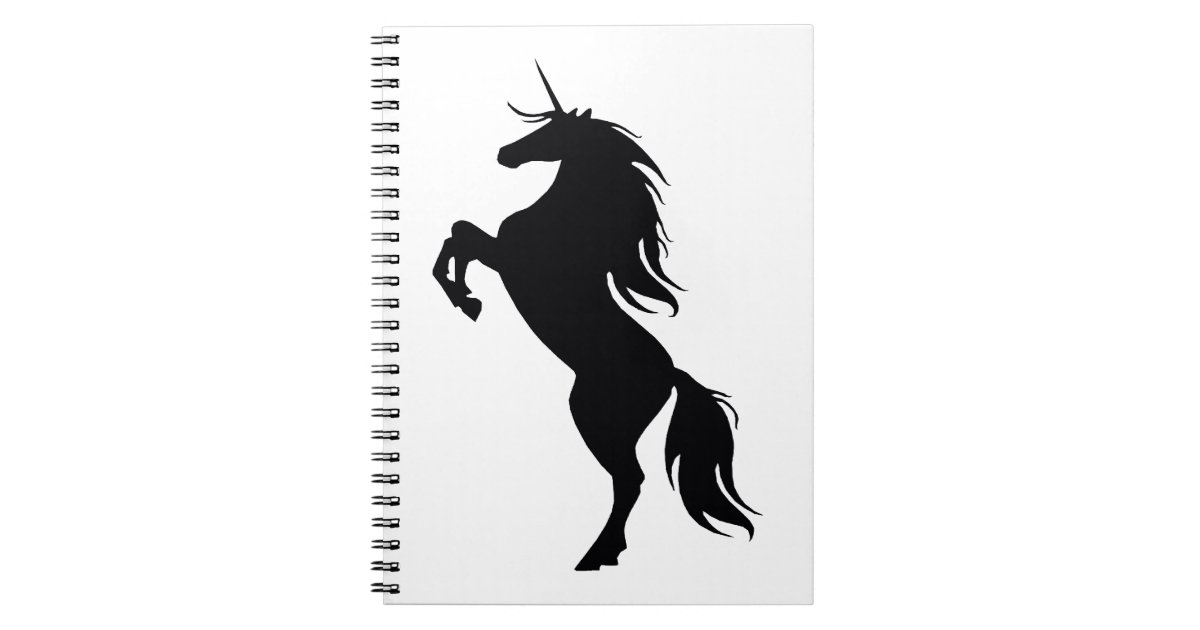黒いユニコーンのシルエットのノート ノートブック Zazzle Co Jp