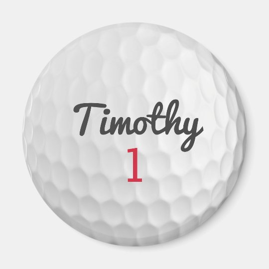 黒い名前の赤い番号を持つゴルフボールディンプル マグネット Zazzle Co Jp