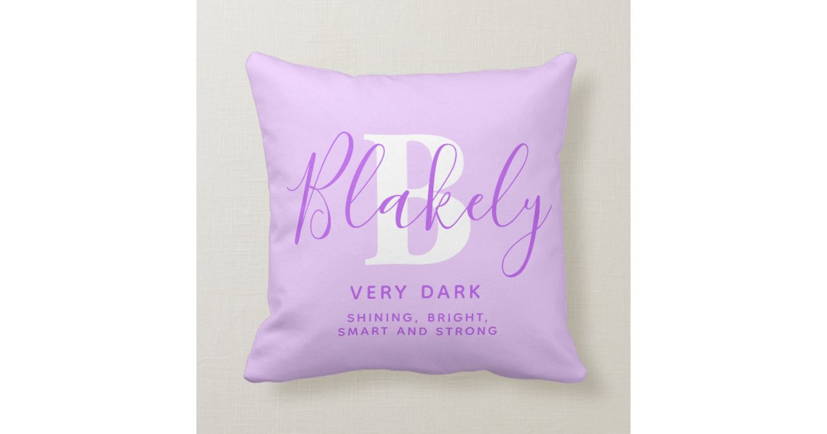 黒い文字の紫の名前意味装飾用クッション クッション Zazzle Co Jp