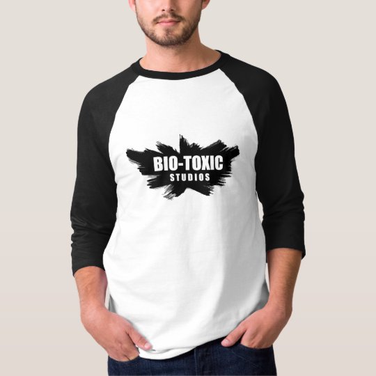 黒い袖が付いている白いワイシャツ Tシャツ Zazzle Co Jp