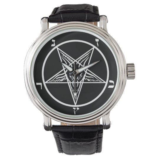 黒い金属のbaphometのsigilのsatan腕時計 腕時計 Zazzle Co Jp