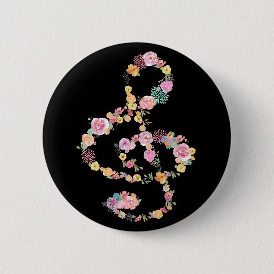 黒の音楽花のト音記号 缶バッジ Zazzle Co Jp 黒の音楽花のト音記号 缶バッジ Zazzle Co Jp