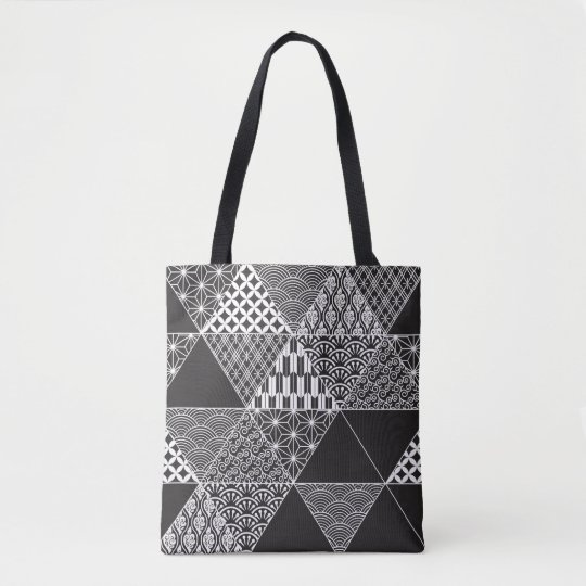 黒日本のと白の三角模様 トートバッグ Zazzle Co Jp