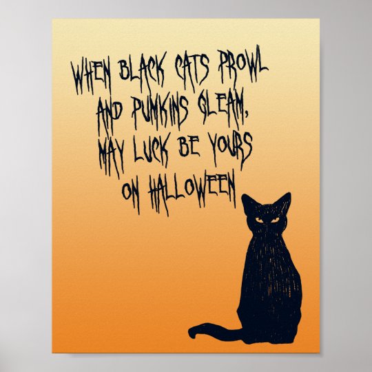 黒猫がうろつく時-ハロウィンの詩 ポスター