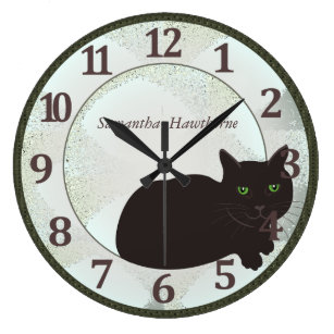 大きい きい 猫壁時計 Zazzle.co.jp