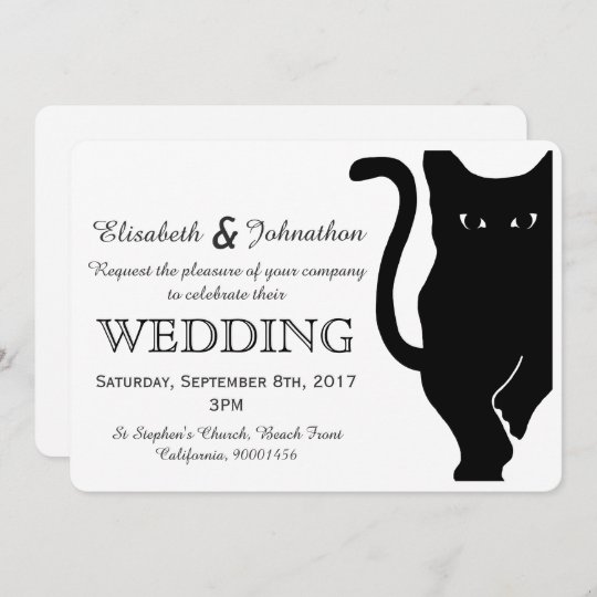 黒猫の結婚式招待状 招待状 Zazzle Co Jp