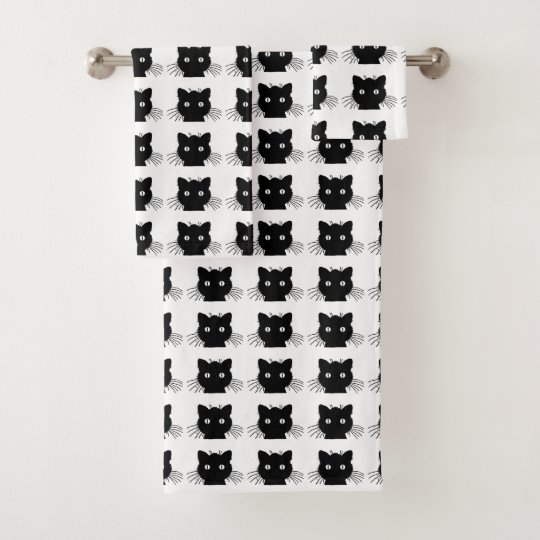 黒猫 バスタオルセット Zazzle Co Jp