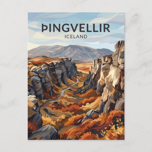 Þingvellir Iceland ポストカード (正面)