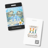 ʻOhana HIMELE ネームバッジ ホヌ ウミガメ  バッジ (正面＆裏面)