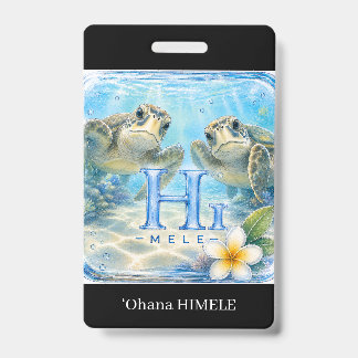 ʻOhana HIMELE ネームバッジ ホヌ ウミガメ バッジ
