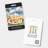 ʻOhana HIMELE 名札パンケーキ バッジ (正面＆裏面)