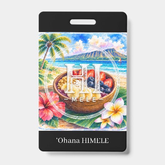 ʻOhana HIMELE 名札 アサイーボウル バッジ (正面)