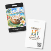 ʻOhana HIMELE 名札 ココナッツ バッジ (正面&裏面)