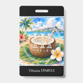 ʻOhana HIMELE 名札 ココナッツ バッジ