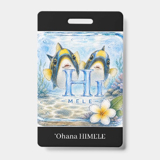 ʻOhana HIMELE 名札 ハワイアンスティールギター バッジ (正面)