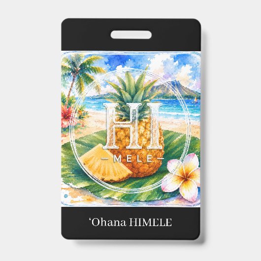 ʻOhana HIMELE 名札 パイナップル バッジ (正面)