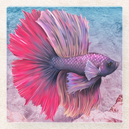 Β魚 ガラスコースター (正面)