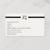 Ζ - Γρεεκ Λεττερ ζήτα – ギリシャ文字ゼータ 名刺 (裏面)