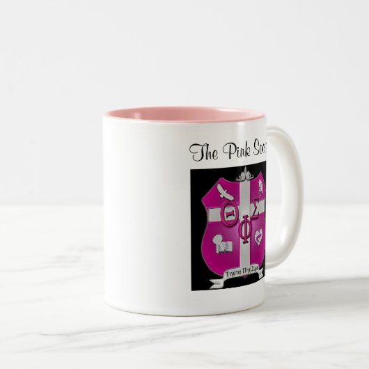 Θのファイシグマ盾、ピンクの社会 ツートーンマグカップ (正面右)