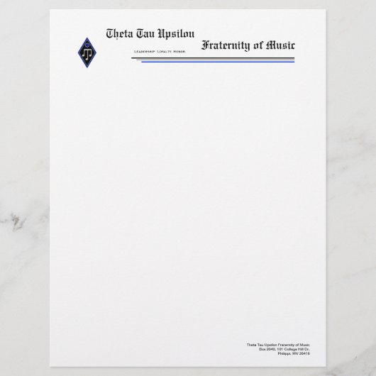 Θ Tau Upsilonレターヘッド レターヘッド (正面)