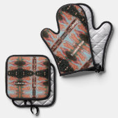 Καλά Χριστούγενναオーブンミットおよびポットホルダー 鍋つかみ&鍋敷きセット (正面/裏面)