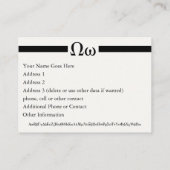 Ω - Γρεεκ Λεττερ ωμέγα – ギリシャ文字オメガ 名刺 (裏面)