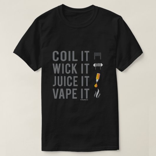 Ω VAPEシャツ |コイルウィックジューステープ | VapeGoat™ Tシャツ (デザイン正面)