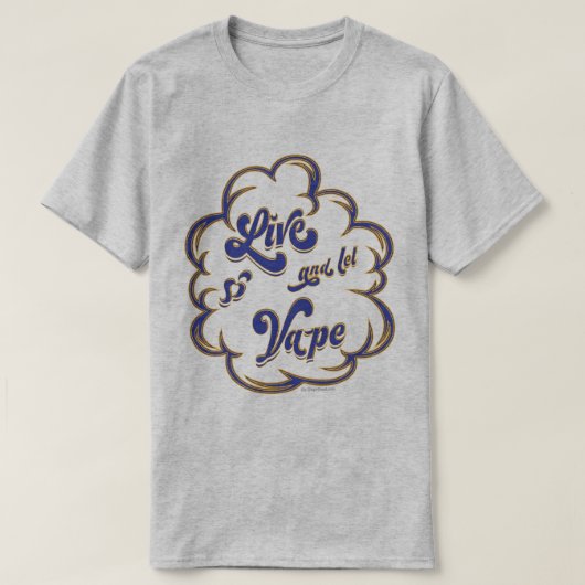 Ω VAPEシャツ | LiveとLet Vape | VapeGoat™ Tシャツ (デザイン正面)