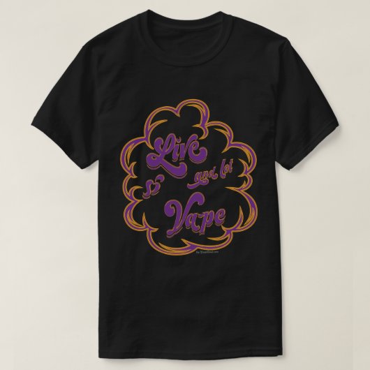 Ω VAPEシャツ | LiveとLet Vape | VapeGoat™ Tシャツ (デザイン正面)