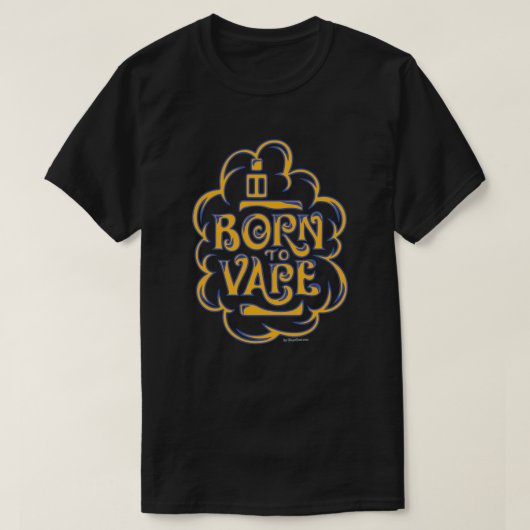 Ω VAPEシャツ | Vape 生まれ金ゴールドBlue VapeGoat™ Tシャツ (デザイン正面)