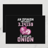 πのない意見はただの玉ねぎ数学 - 面白い 招待状 (正面/裏面)