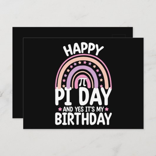 πの日おめでとう そして、はい、私の誕生日 数学の虹 ポストカード (正面/裏面)