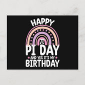 πの日おめでとう そして、はい、私の誕生日 数学の虹 ポストカード (正面)
