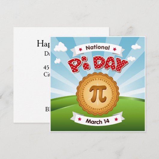 πの日を広めよう 招待状 (正面/裏面)