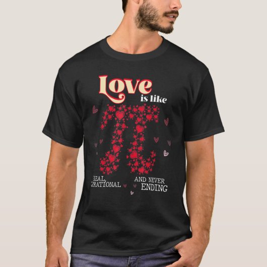 πの日ハート型の愛情 π 数字 サイエンス tシャツ (正面)