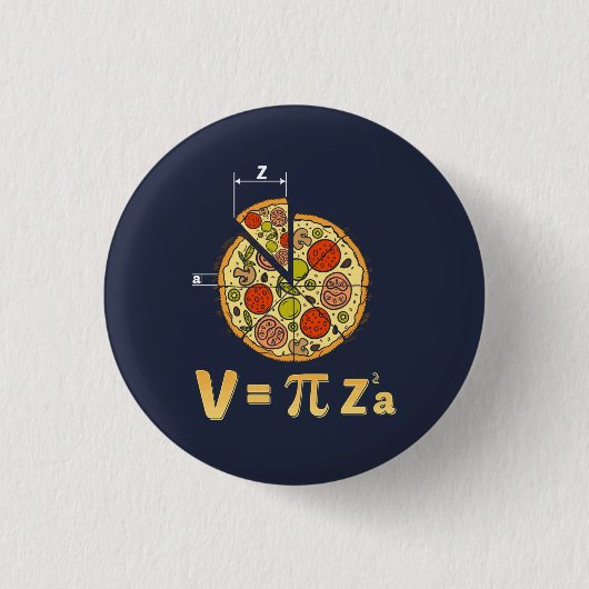 πの日 数学オタク ピザの公式 缶バッジ (正面)