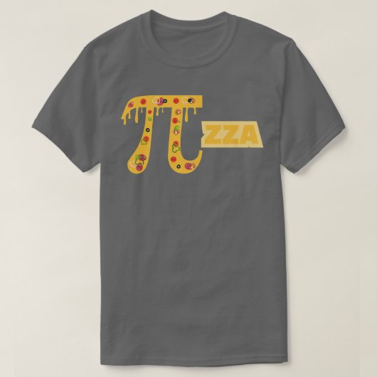 πの日 面白いグラフィックウェア Pi Zza , ピザ好き Tシャツ (デザイン正面)