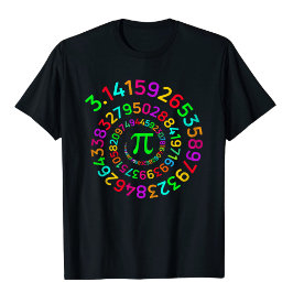 πの日Tシャツ スパイラルπの数学デザイン πの日 3.14 Tシャツ