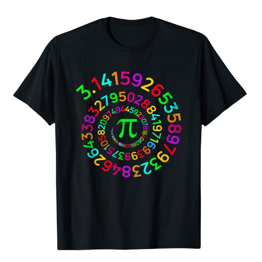 πの日Tシャツ スパイラルπの数学デザイン πの日 3.14 Tシャツ