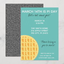 πデイパーティー招待状（裏面にπの数字付き） 招待状