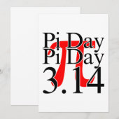 πデー 3.14 ブラック アンド レッド 招待状 (正面/裏面)