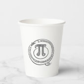 π（パイ）シンボルと数字のチョークスタイルデザイン - 数学πの日 紙コップ (正面)
