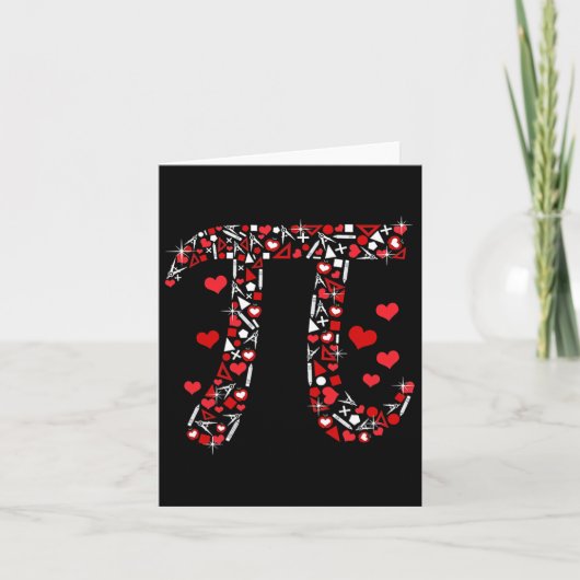 π マス ヴァレンタイン シャツ 数学教師 ヴァレンタインデー カード (正面)