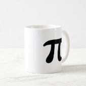 π 円周率 ブラックの文字 コーヒーマグカップ (正面右)
