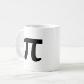π 円周率 ブラックの文字 コーヒーマグカップ (正面左)