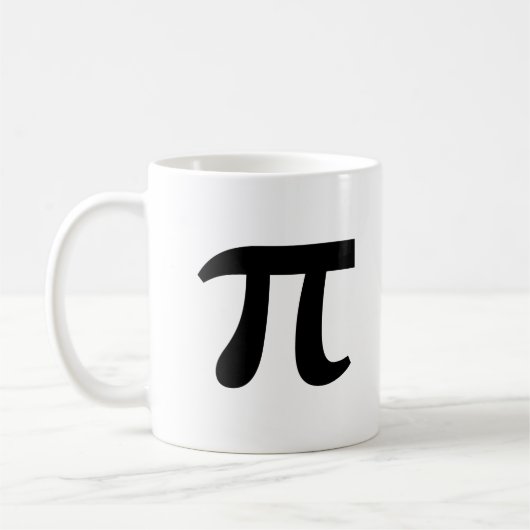 π 円周率 ブラックの文字 コーヒーマグカップ (左)