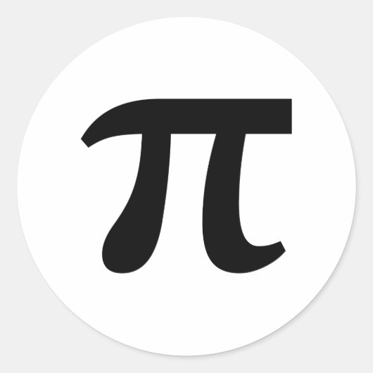 π 円周率 ブラックの文字 ラウンドシール (正面)