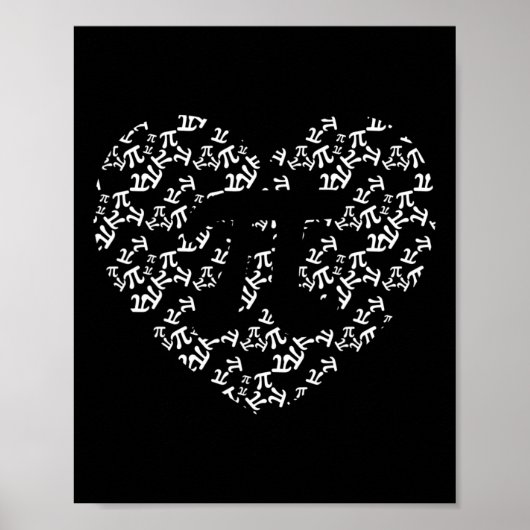 π 数学教師 π ハート型 πの日 ポスター (正面)