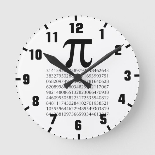π 数学 ラウンド壁時計 (正面)