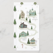 Зимна Коледна Картичка със Снежно Селце  (正面/裏面)